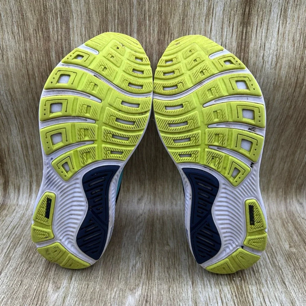 Brooks Ghost 17 Running Shoes Men's 9.5 Peacoat Blue Lime Sneakers 1104421D414